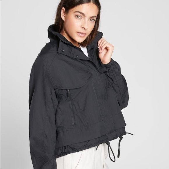 ATHLETA Black Canopy Parachute Short Jacket sz XS Women's Athleisure - Picture 10 of 11